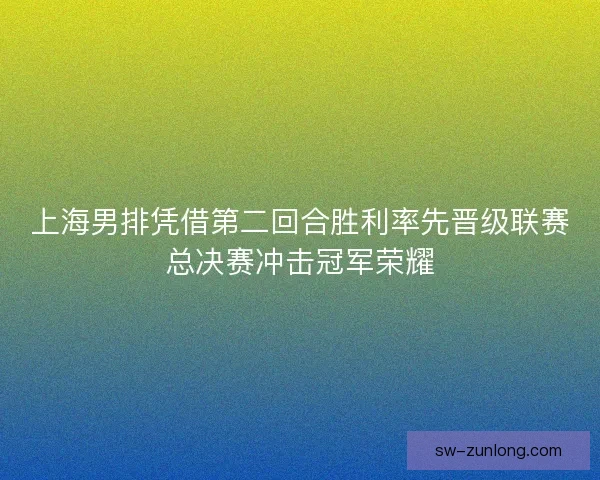 上海男排凭借第二回合胜利率先晋级联赛总决赛冲击冠军荣耀