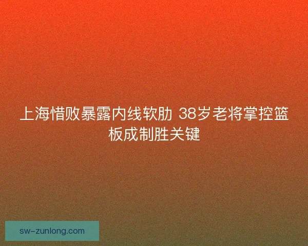 上海惜败暴露内线软肋 38岁老将掌控篮板成制胜关键 上海惜败暴露内线软肋 38岁老将掌控篮板成制胜关键